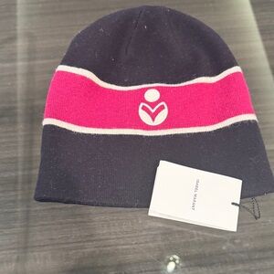 Isabel Marant Black and Pink Striped Beanie